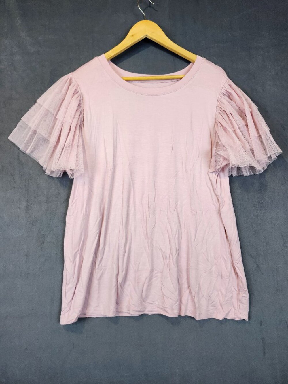 Torrid Super Soft Knit Pink Ruffle Sleeved Blouse Size 2